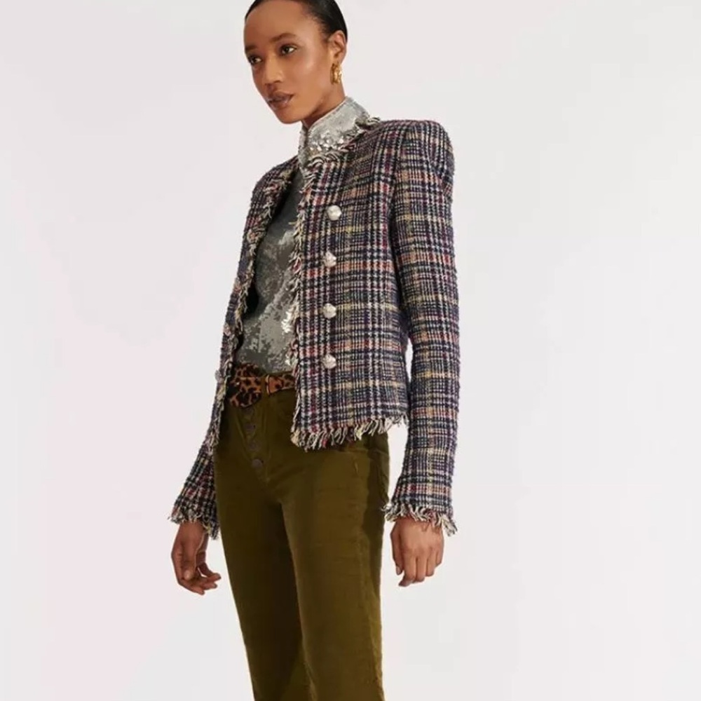 Veronica Beard Metallic Navy Tweed Jerry Jacket NWOT - Picture 5 of 11